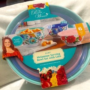 NEW The Pioneer Woman Delaney 6-piece Melamine Bowl Set